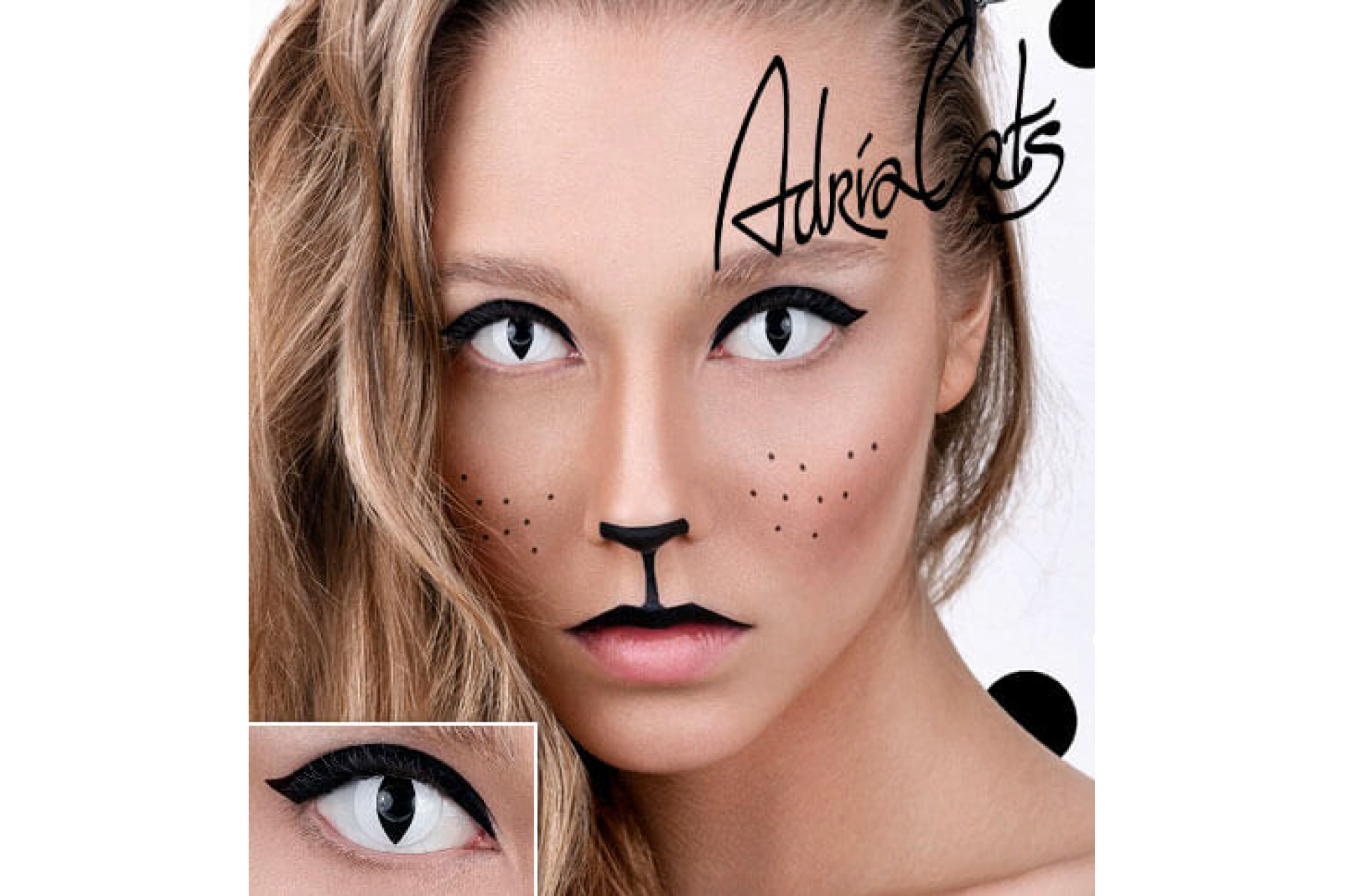 Контактные линзы Adria Crazy White Cat (белая кошка) (1 линза)