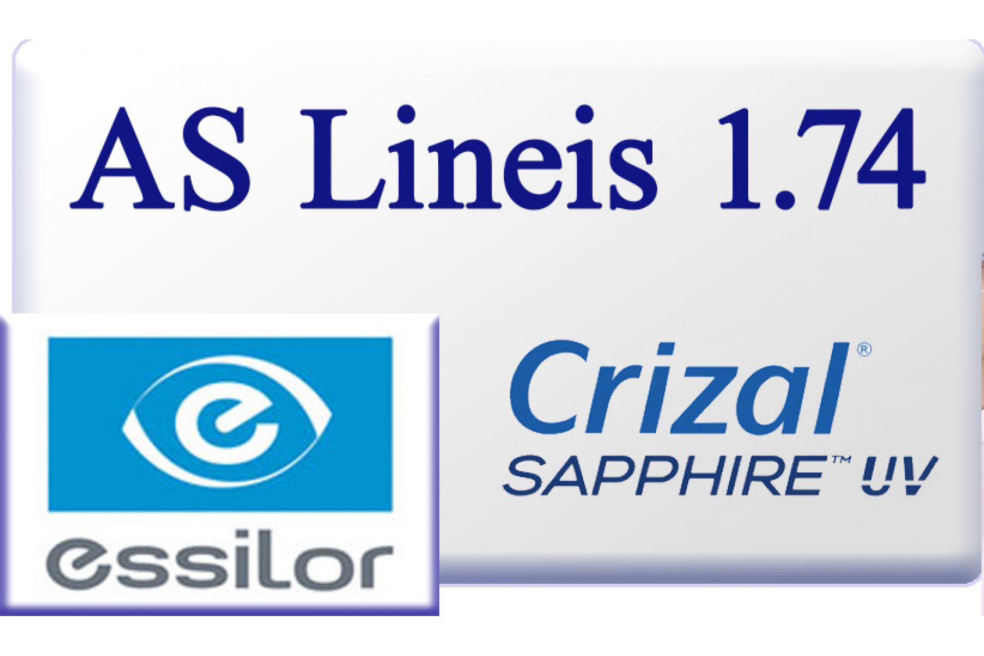 Линзы для очков Essilor AS Lineis Crizal Sapphire UV 1.74