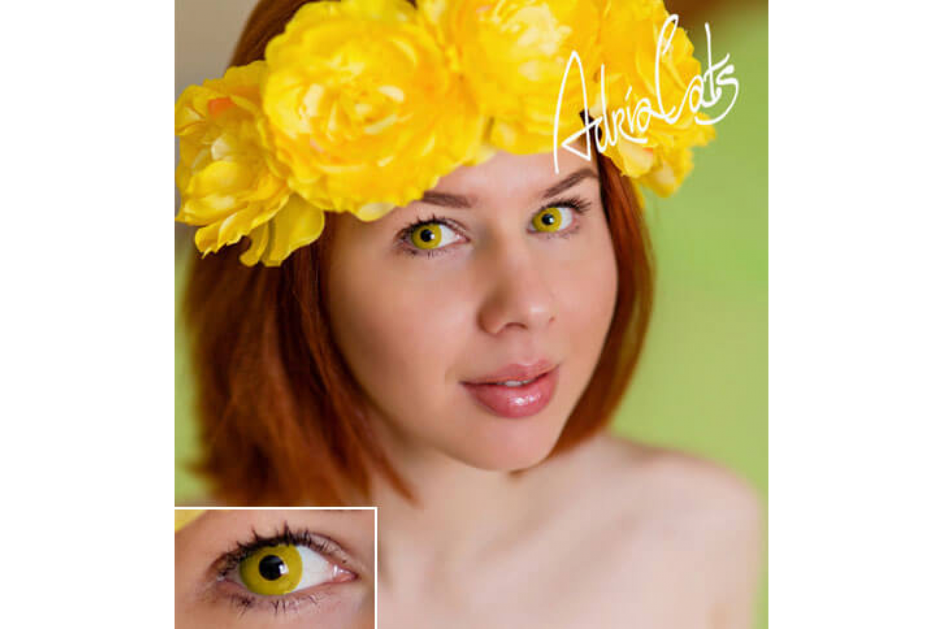 Контактные линзы Adria Crazy Solid Yellow (сплошной желтый) (1 линза)