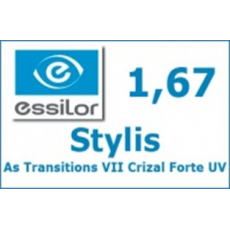 Линзы для очков Essilor Stylis As Transitions VII Crizal Forte UV 1,67