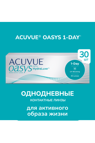 Контактные линзы ACUVUE OASYS 1-DAY with HydraLuxe (30 линз)
