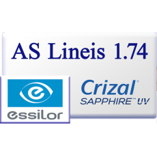 Линзы для очков Essilor AS Lineis Crizal Sapphire UV 1.74